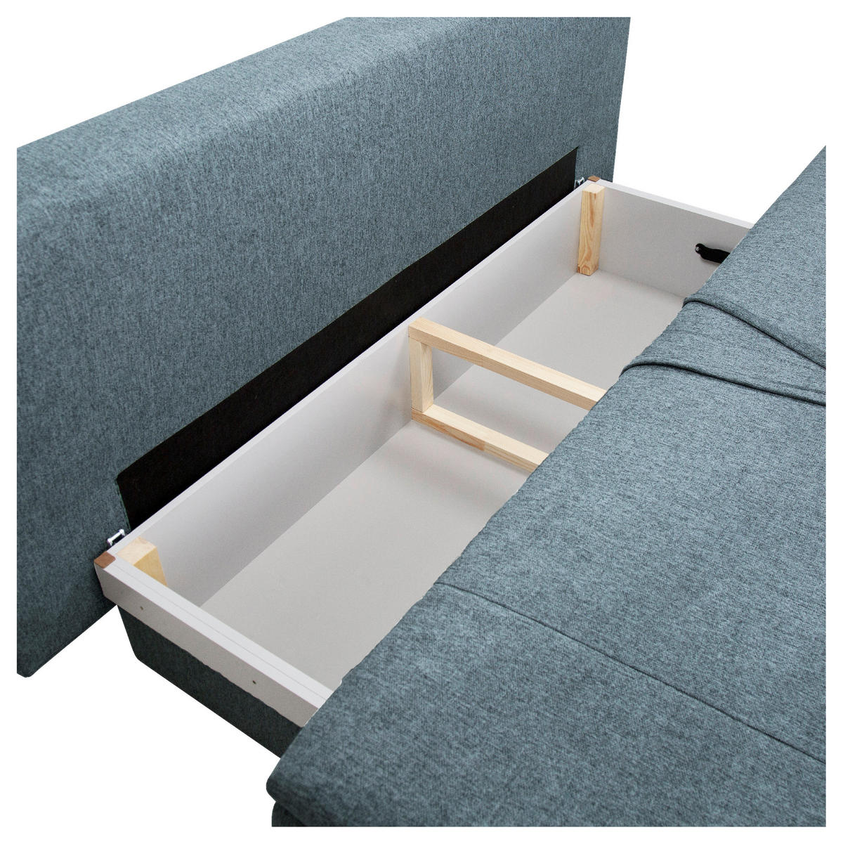 SCHLAFSOFA in Textil Blau  - Blau/Schwarz, Design, Kunststoff/Textil (200/90/100cm) - Venda