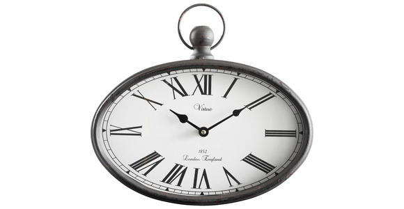 WANDUHR Schwarz, Beige, Rostfarben - Rostfarben/Beige, Basics, Glas/Holz (29/27/5cm) - Ambia Home