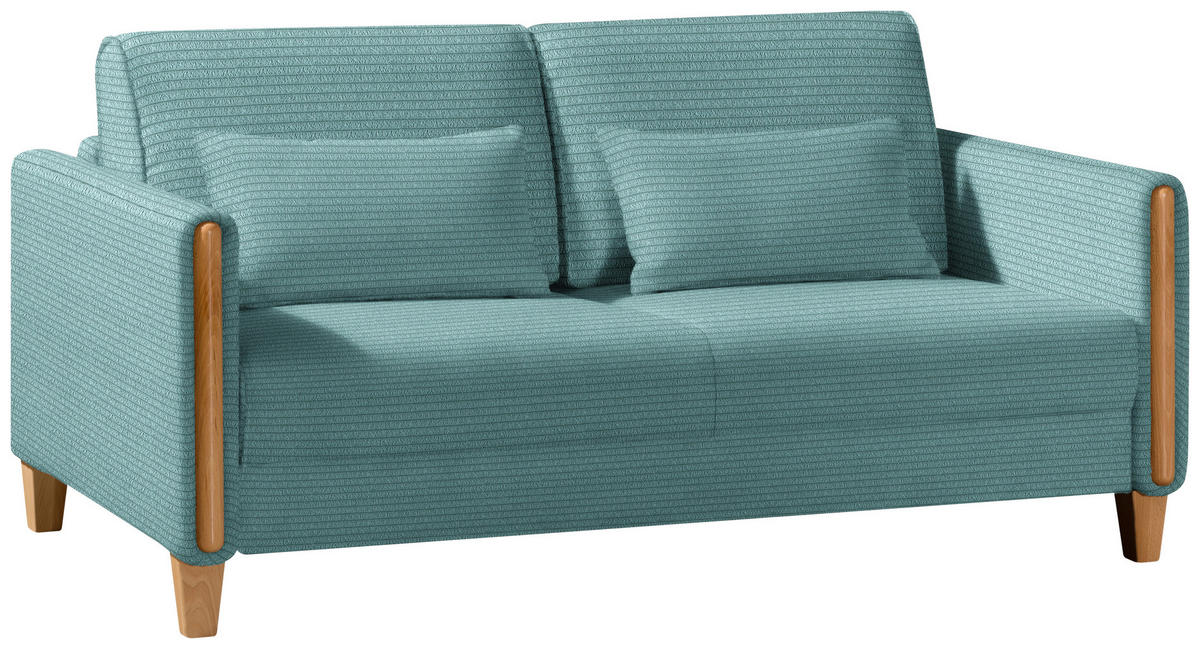 SCHLAFSOFA in Cord Blau, Buchefarben  - Blau/Buchefarben, Design, Holz/Textil (174/88/104cm) - Niels Andersson