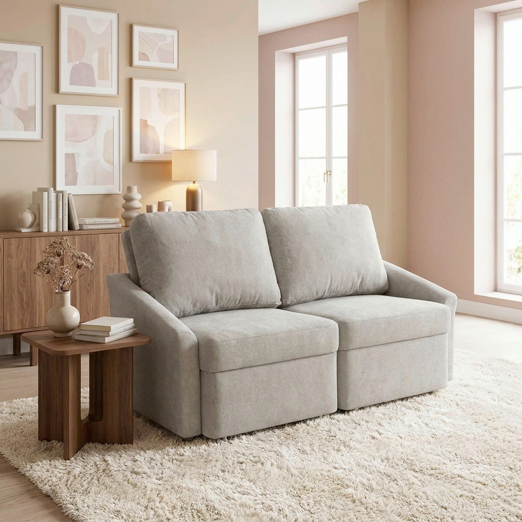 SCHLAFSOFA Mikrofaser Silberfarben  - Silberfarben/Schwarz, Basics, Kunststoff/Textil (168/86/96cm) - MID.YOU