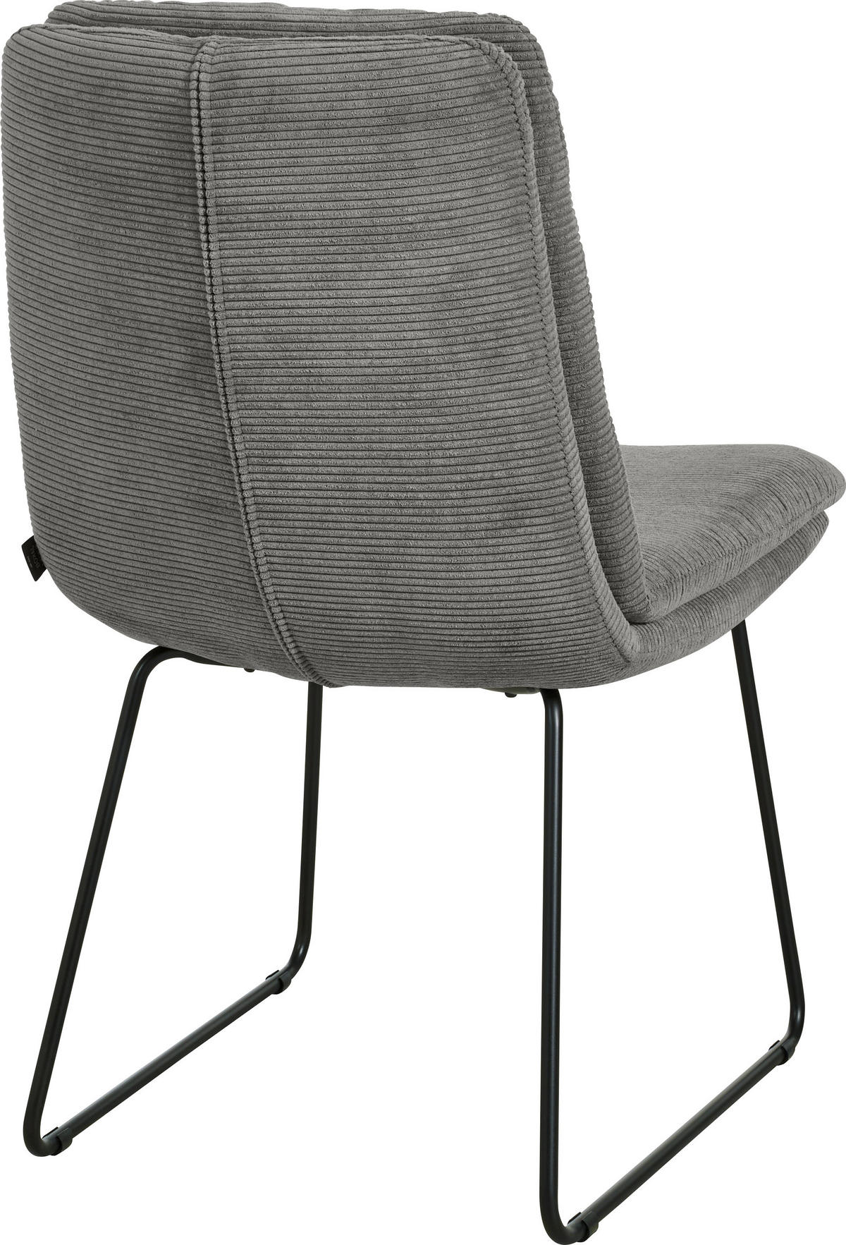 STUHL  in Cord  - Schwarz/Grau, Design, Textil/Metall (49/90/68cm) - Johann Jakob