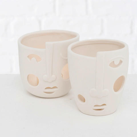 MÉCSESTARTÓ - fehér, Basics, kerámia (9/9cm)