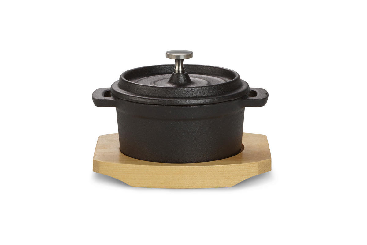 KOCHTOPFSET 4-teilig  - Schwarz, Basics, Metall (13/10/5cm) - Echtwerk