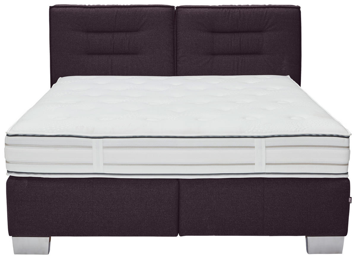 BOXSPRINGBETT 200/200 cm  in Brombeere  - Chromfarben/Brombeere, Konventionell, Textil (200/200cm) - Dieter Knoll