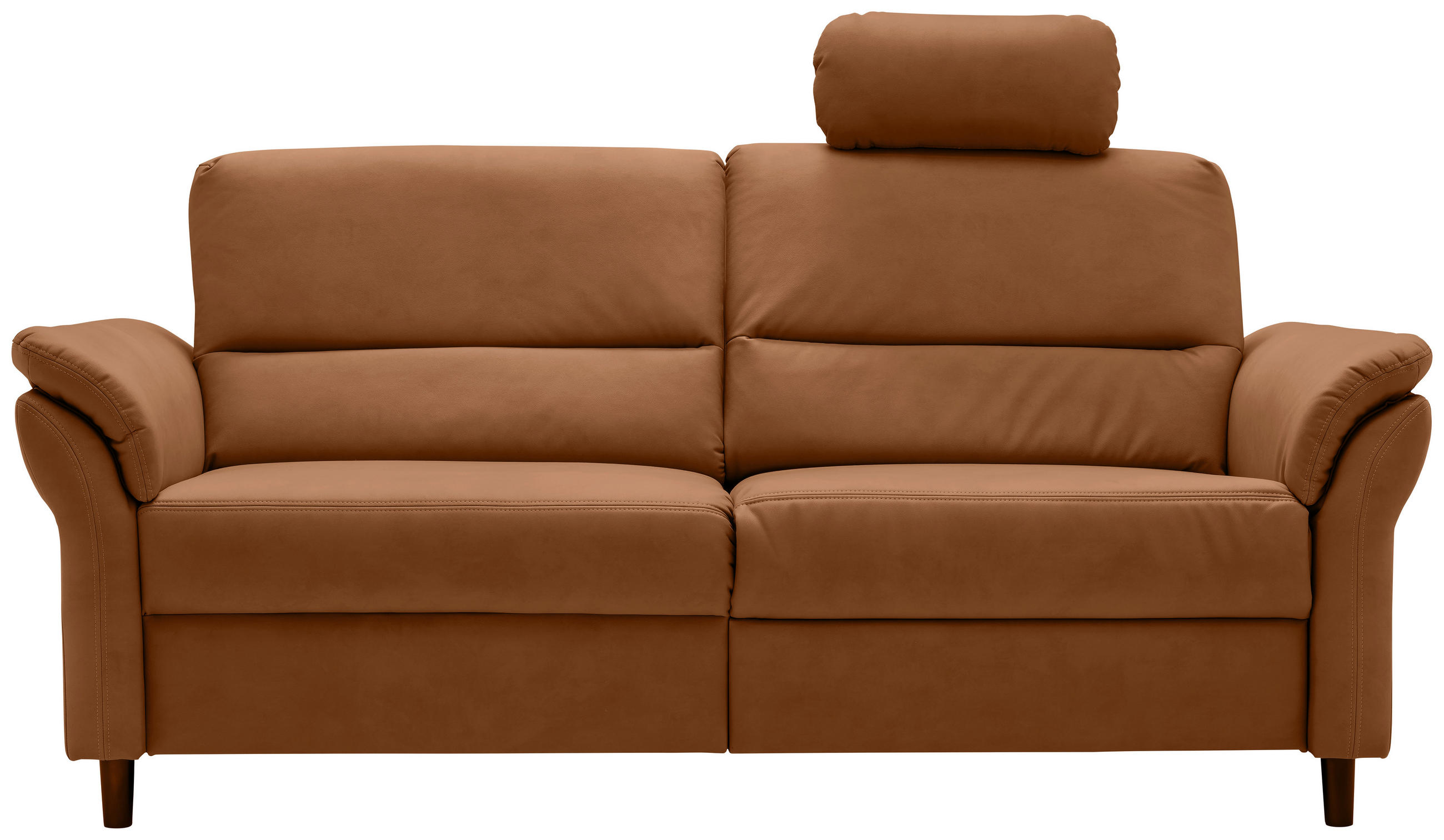 3-SITZER-SOFA in Lederlook Cognac - Cognac/Schwarz, Modern, Holz/Textil (192/90/89cm) - Livetastic