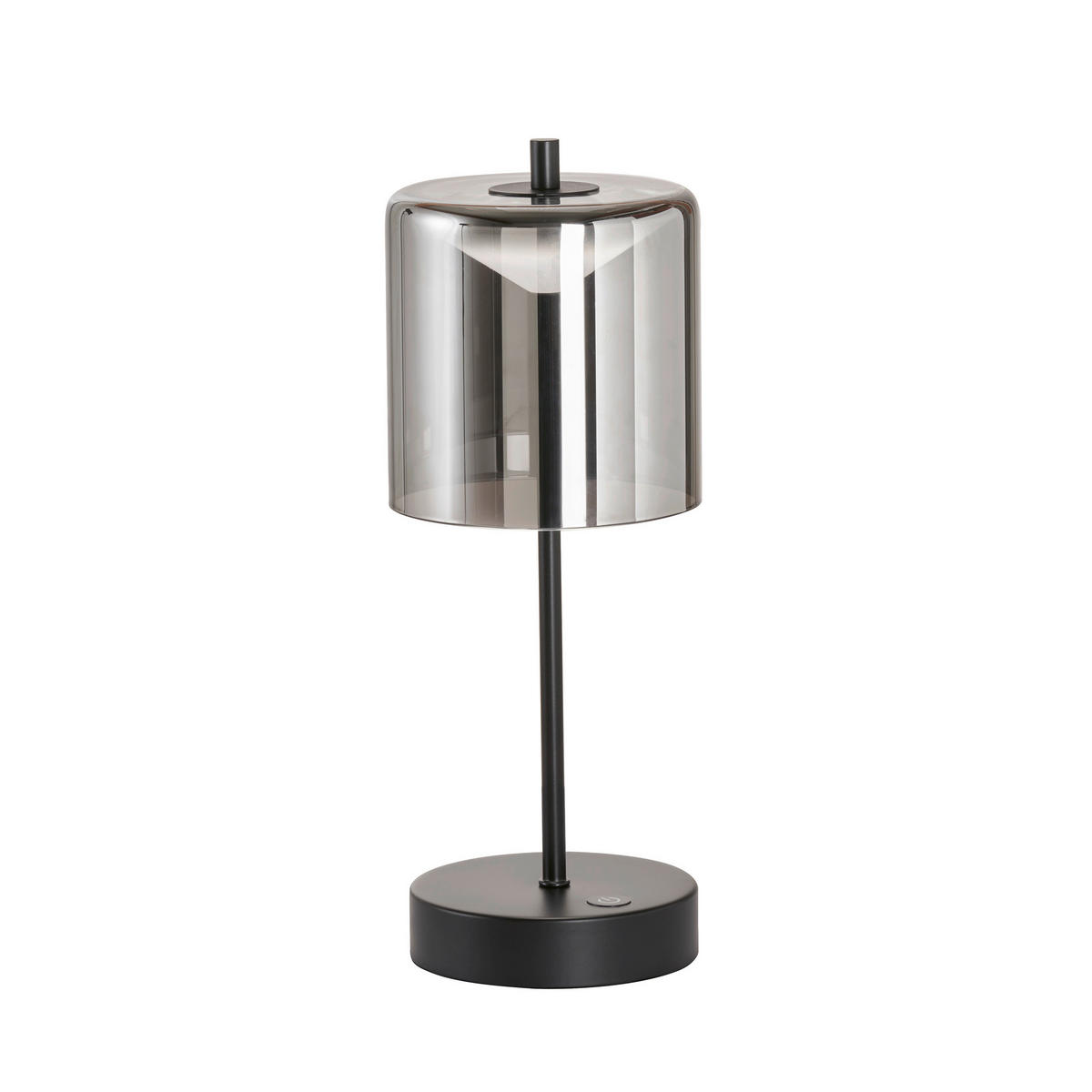 AKKU-TISCHLEUCHTE Riva 13/34,50 cm   - Sandfarben/Schwarz, Design, Glas/Metall (13/34,50cm)