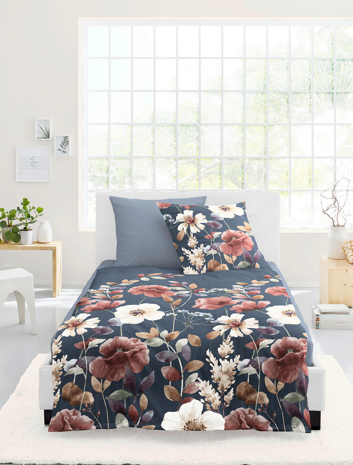 BETTWÄSCHE 2-teilig Biber 135/200 cm  - Blau, Design, Textil (135/200cm) - Bierbaum