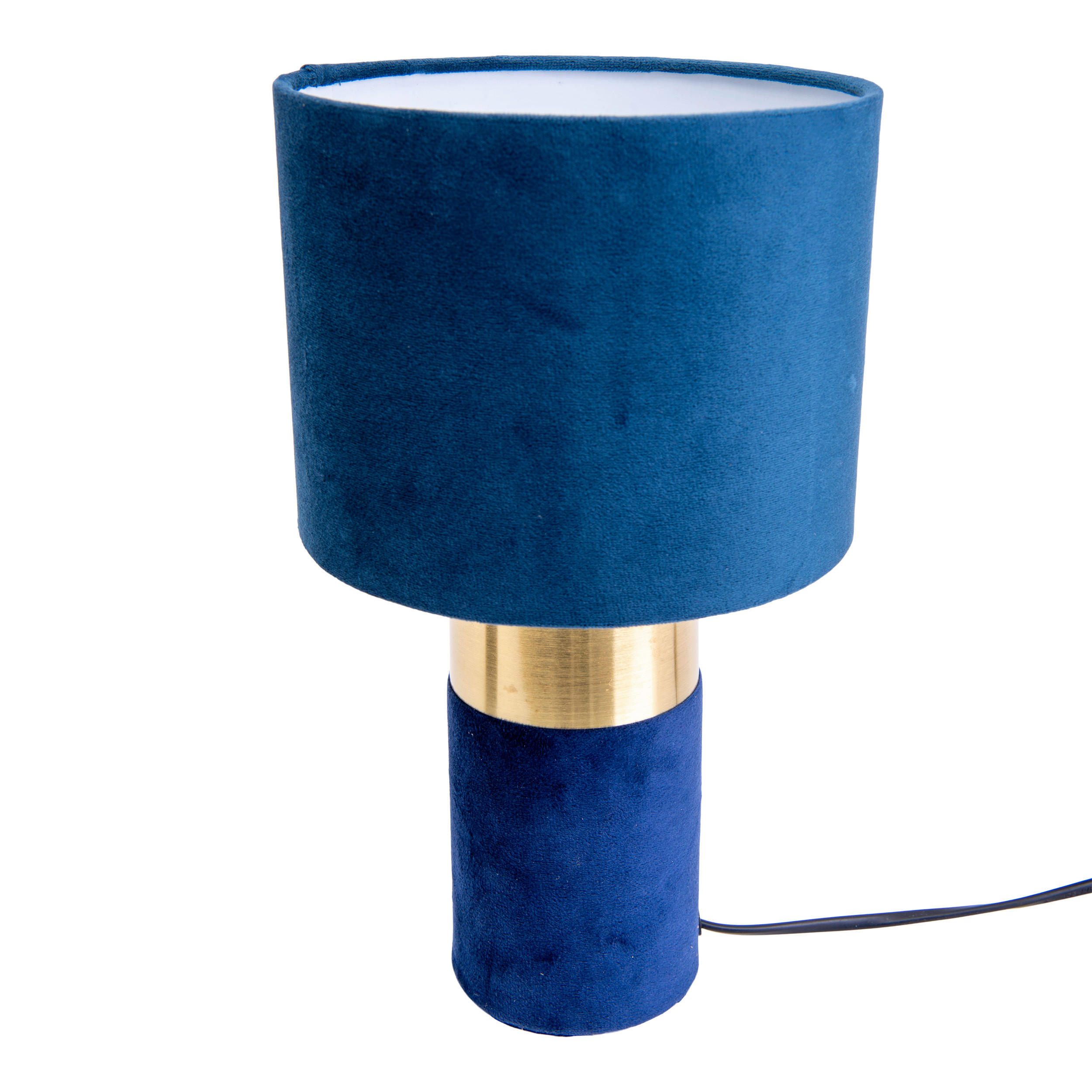 TISCHLEUCHTE Bordo 18/32 cm   - Blau/Goldfarben, Basics, Textil/Metall (18/32cm) - Näve