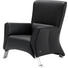 SESSEL Echtleder Schwarz - Schwarz/Alufarben, Design, Leder/Metall (86/91/85cm) - Rolf Benz