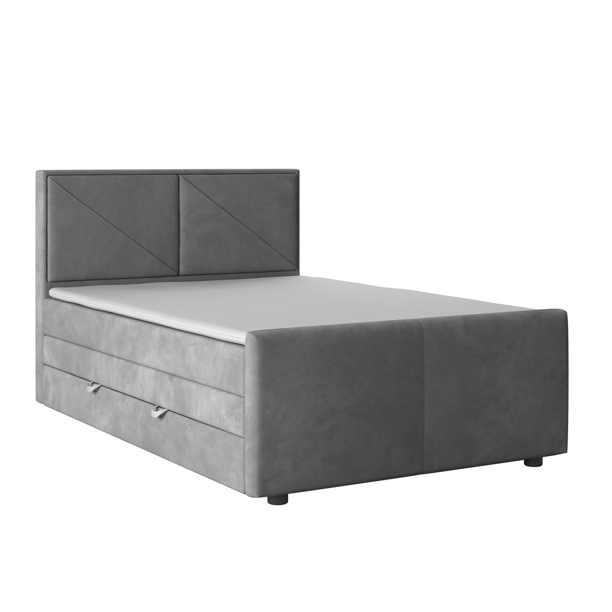 BOXSPRINGBETT 140/200 cm  in Hellgrau  - Hellgrau, Modern, Holz/Kunststoff (140/200cm) - MID.YOU