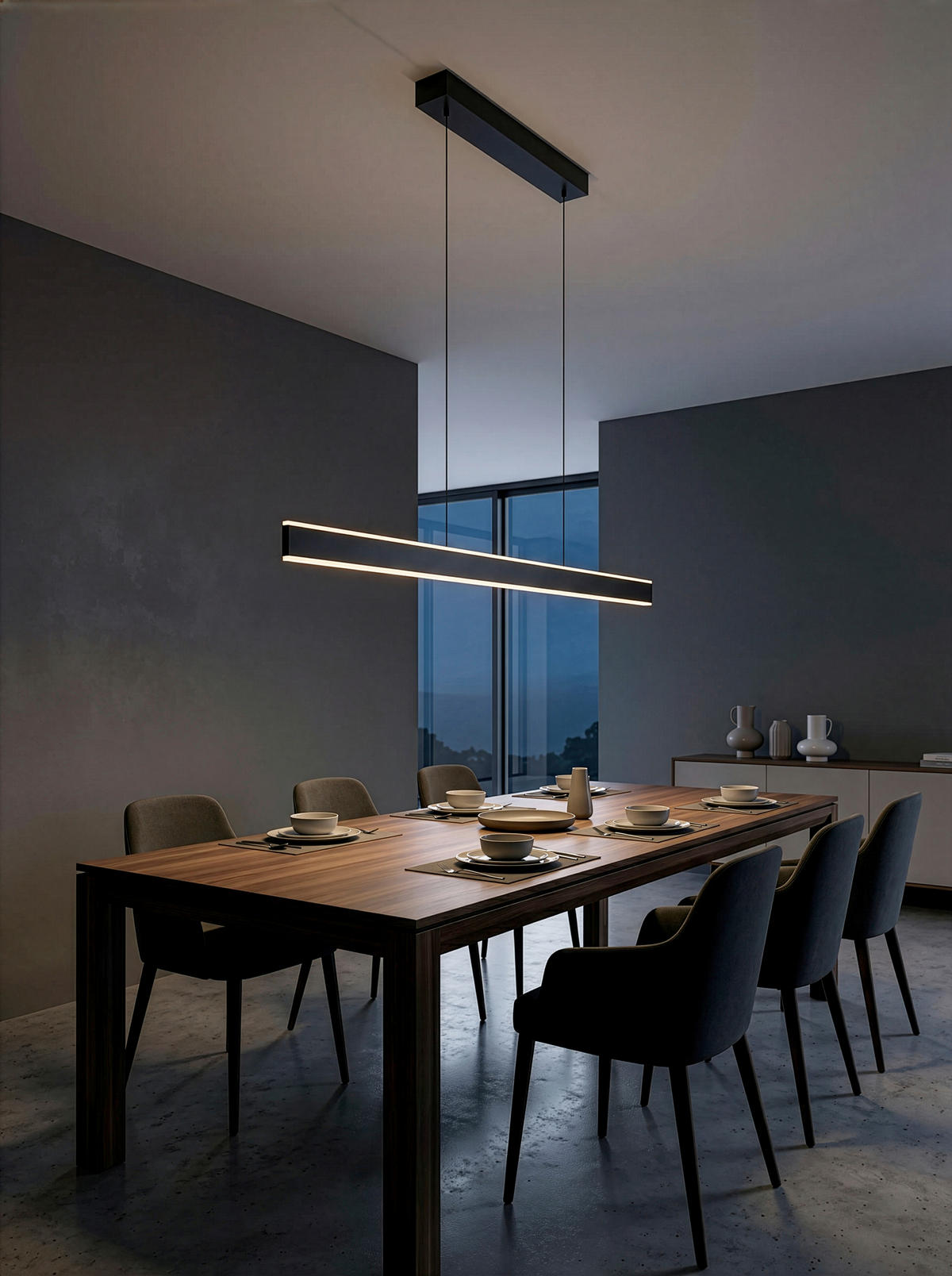LED-HÄNGELEUCHTE Croom 120/10/60-180 cm   - Schwarz/Weiß, Design, Kunststoff/Metall (120/10/60-180cm) - Trio Leuchten