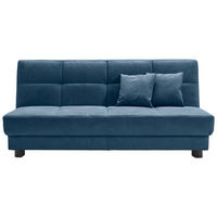 SCHLAFSOFA Mikrovelours Blau  - Blau/Schwarz, KONVENTIONELL, Textil/Metall (185/85/100cm) - Carryhome