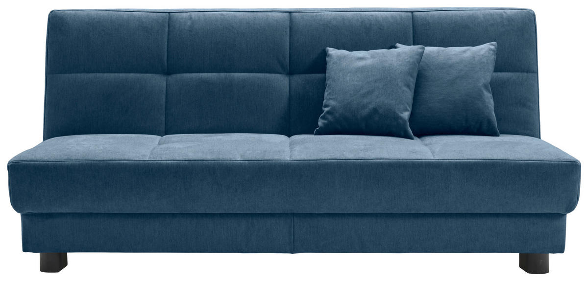 SCHLAFSOFA Mikrovelours Blau  - Blau/Schwarz, KONVENTIONELL, Textil/Metall (185/85/100cm) - Carryhome