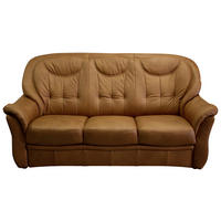 SEDACÍ SOUPRAVA, kůže, koňaková - černá/koňaková, plast/kůže (204/104/98cm) - Cantus