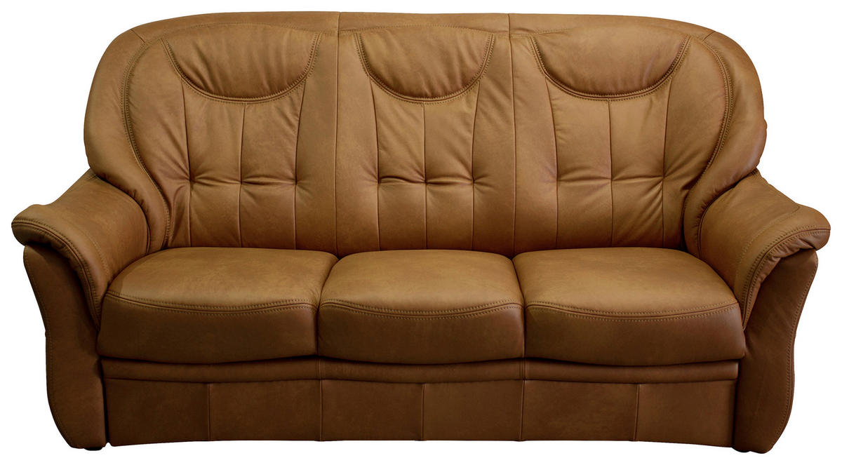 SEDACÍ SOUPRAVA, kůže, koňaková - černá/koňaková, plast/kůže (204/104/98cm) - Cantus