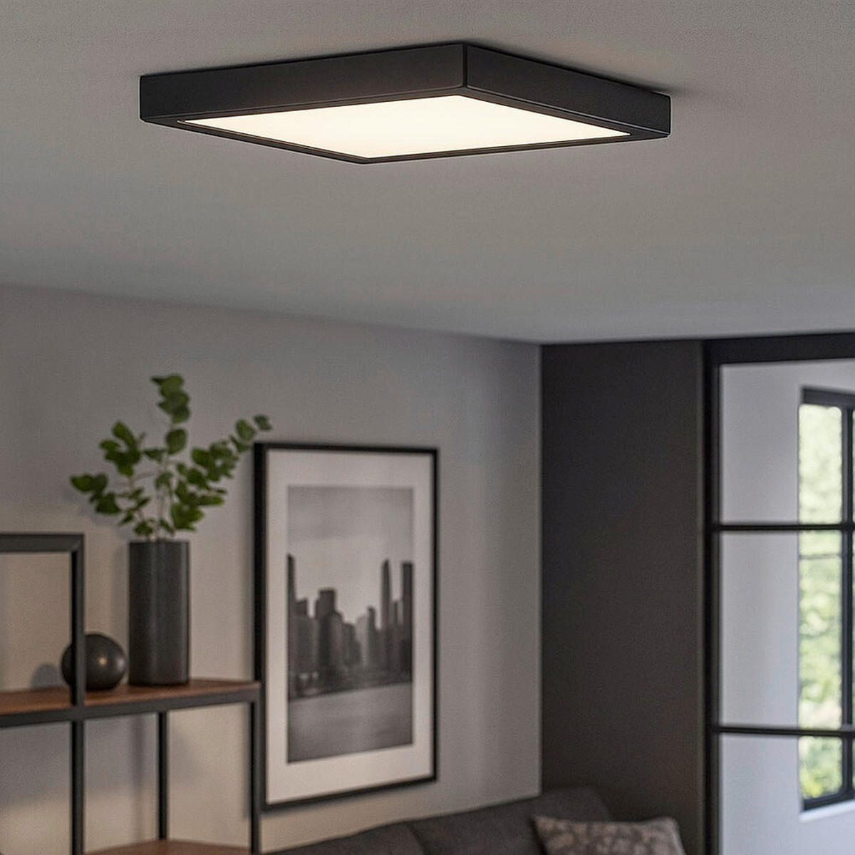 LED-DECKENLEUCHTE  30 cm  - Schwarz/Weiß, Design, Kunststoff/Metall (30cm) - Globo