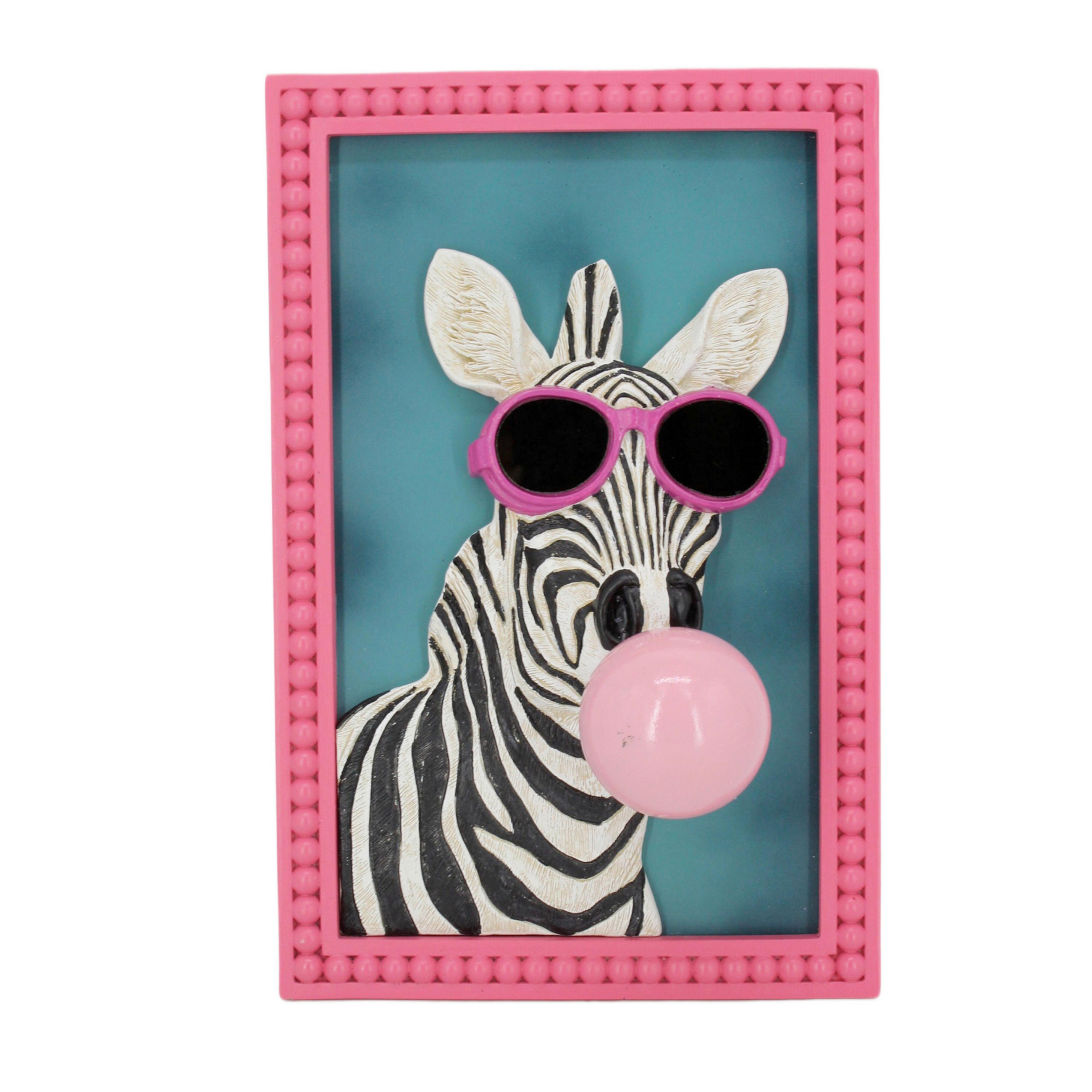 BILD Tiere Schwarz, Weiß, Pink  - Pink/Schwarz, LIFESTYLE, Holzwerkstoff/Kunststoff (20,5/30,5/9cm) - Ambia Home