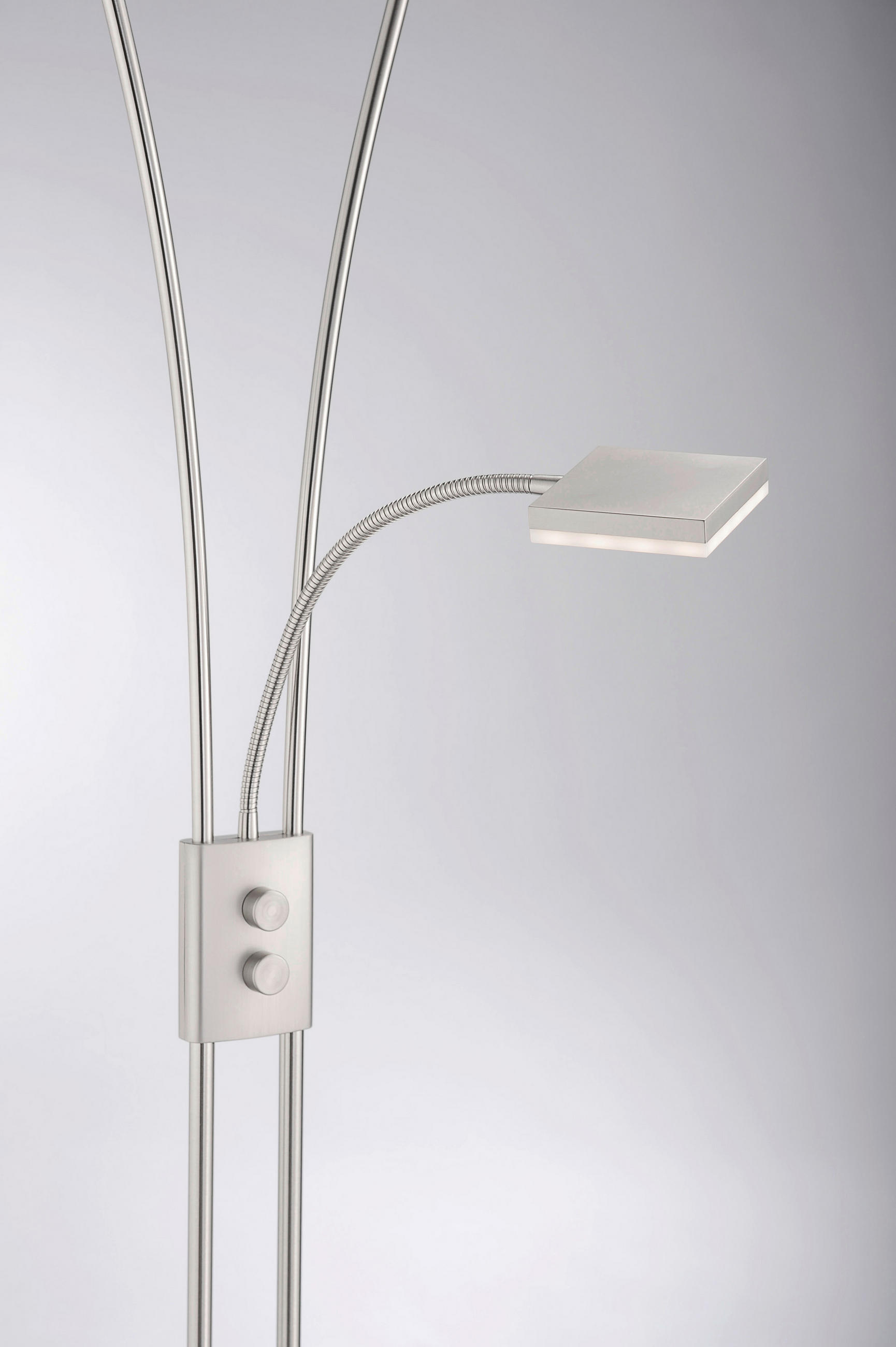 STEHLEUCHTE HELIA 57/57/197,5 cm    - Nickelfarben, Design, Metall (57/57/197,5cm)