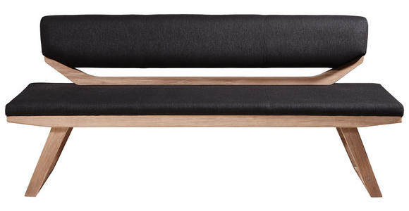 SITZBANK 190/81/56 cm in Anthrazit, Eichefarben - Eichefarben/Anthrazit, Natur, Holz/Textil (190/81/56cm) - Linea Natura