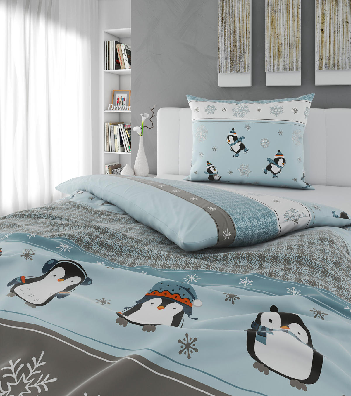 BETTWÄSCHE 2-teilig TANJA Satin 140/200 cm  - Blau, KONVENTIONELL, Textil (140/200cm) - Esposa