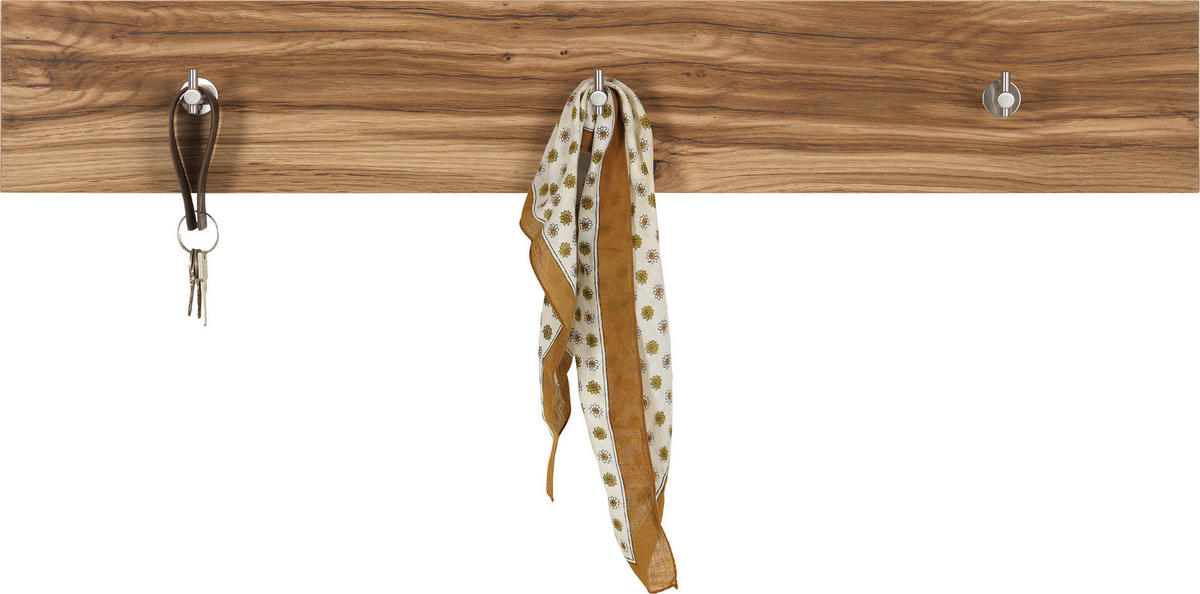 HAKENLEISTE  in Altholz, Eiche furniert, mehrschichtige Massivholzplatte (Tischlerplatte) Eichefarben  - Eichefarben, Natur, Holz (96/15,6/5,2cm) - Voglauer