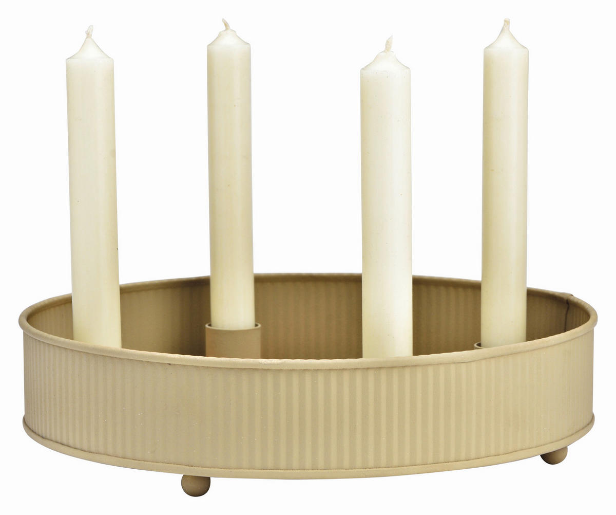ADVENTSKRANZ  - Beige, Basics, Metall (26/6/26cm)