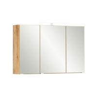 SPIEGELSCHRANK 100/64/20 cm  - Eiche Wotan/Alufarben, Natur, Glas/Holzwerkstoff (100/64/20cm) - Xora
