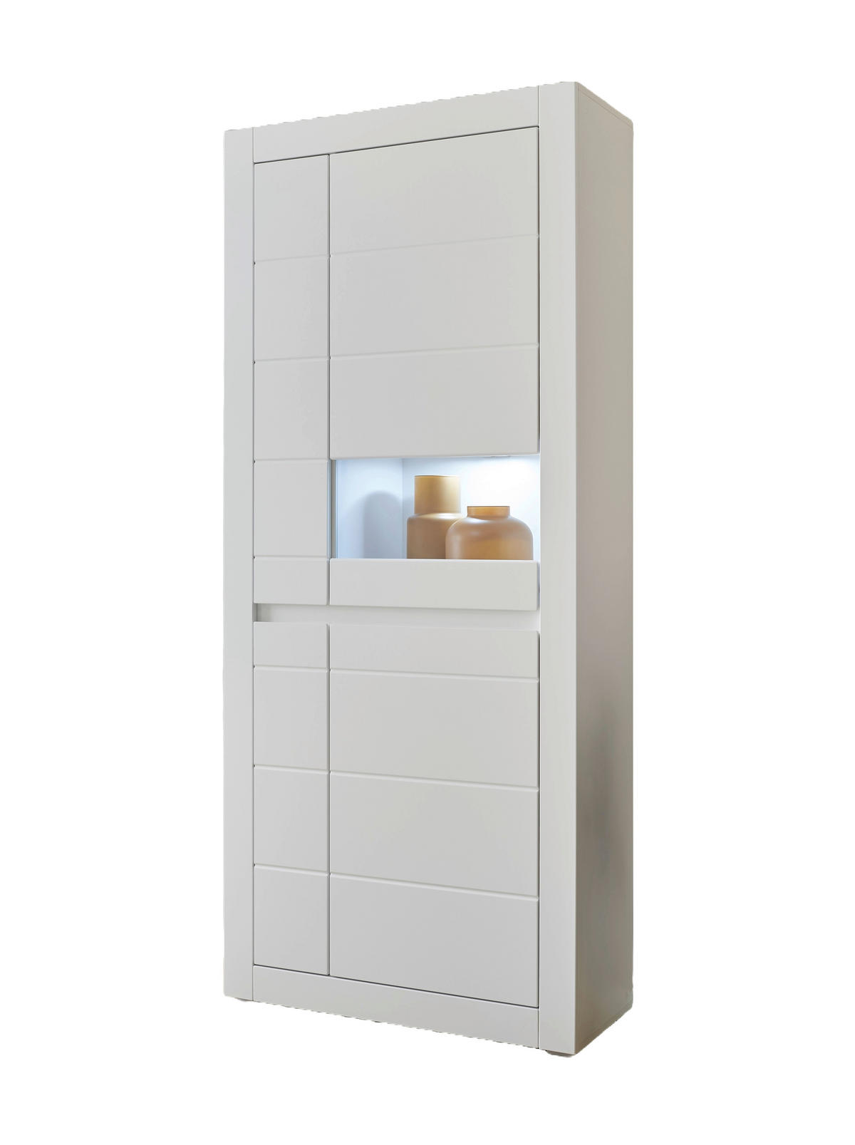 VITRINE  in Weiß, Eichefarben - Eichefarben/Weiß, Design, Holzwerkstoff (85/198/35cm) - MID.YOU