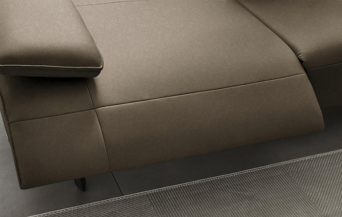 ECKSOFA  in Echtleder Dunkelbraun  290/230 cm  - Anthrazit/Dunkelbraun, Design, Leder/Metall (290/230cm) - Johann Jakob