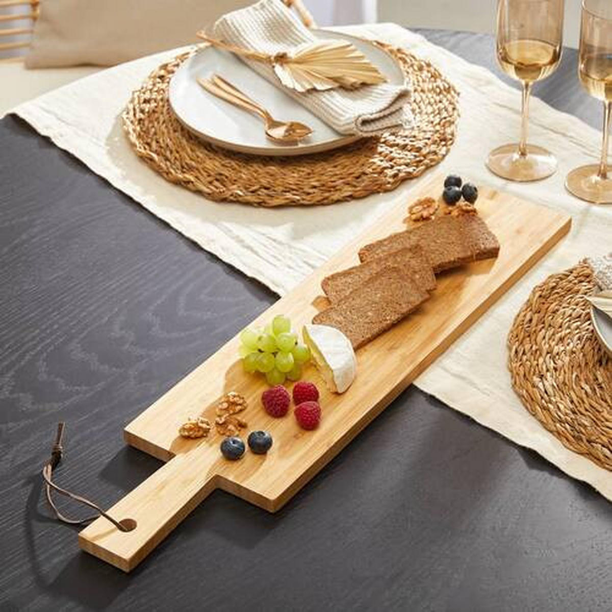 SCHNEIDEBRETT Holz Bambus  - Braun, Basics, Holz (16/61/1,5cm)