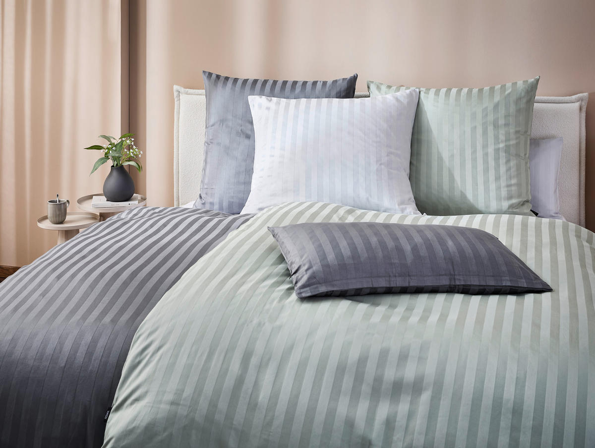 POSTEĽNÁ BIELIZEŇ, satén, antracitová, 135/200 cm - antracitová, Konventionell, textil (135/200cm) - Novel