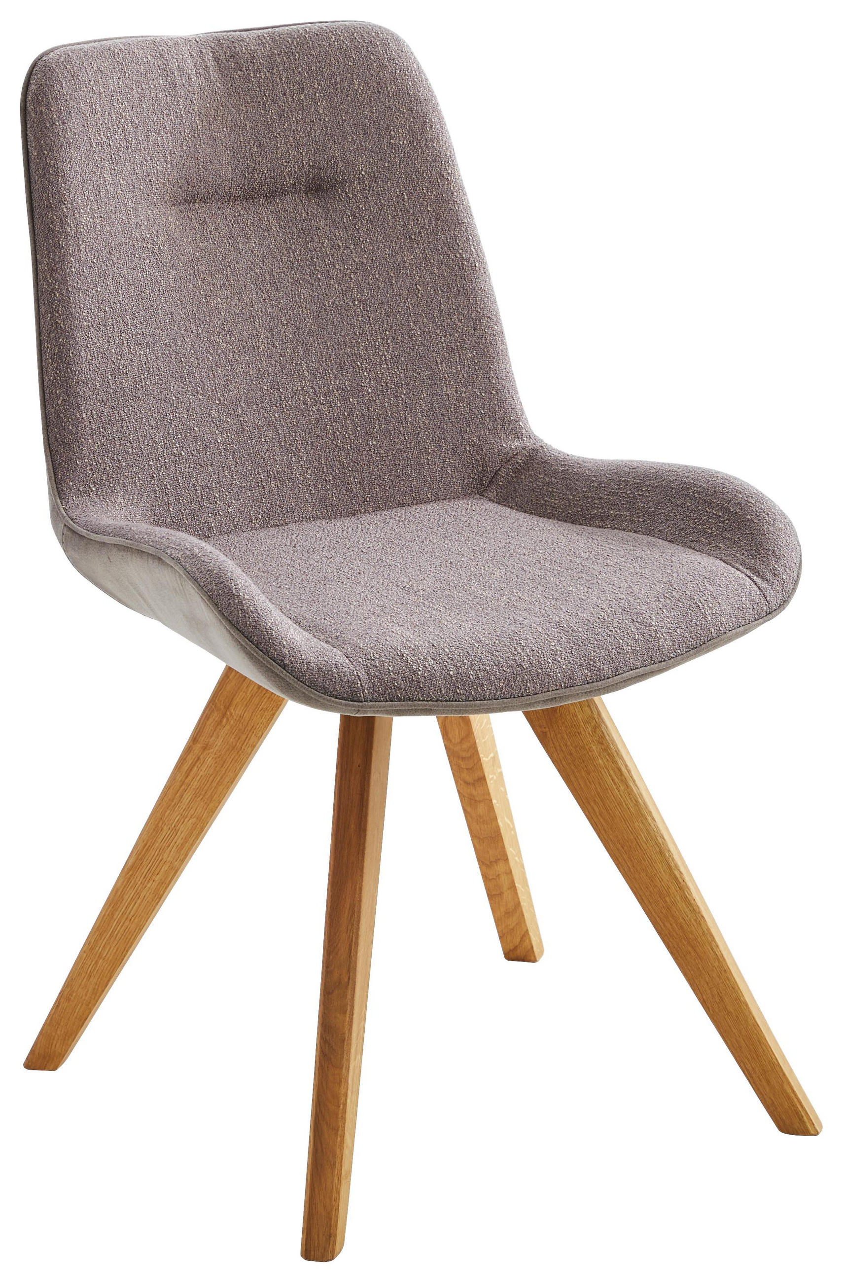 Stuhl in Holz, Textil Eichefarben, Cappuccino