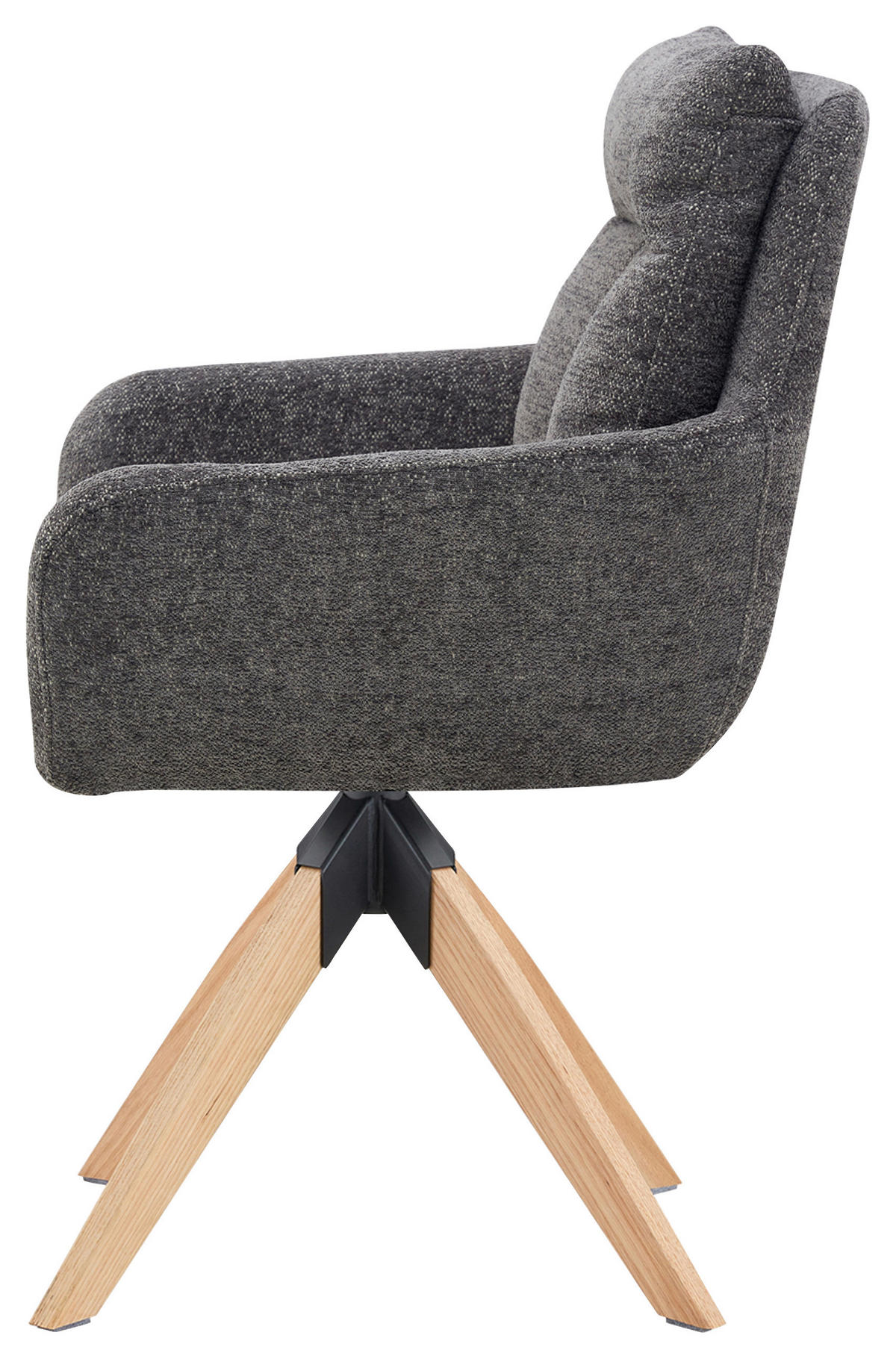 STOLICA S NASLONOM ZA RUKE  siva  drvo, metal, tekstil      - siva/prirodne boje, Konvencionalno, drvo/metal (59/92/63cm) - Livetastic