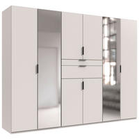 GARDEROB 270/210/58 cm 8-dörrar - vit/svart, Modern, metall/trämaterial (270/210/58cm) - Boxxx
