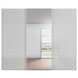 SCHWEBETÜRENSCHRANK 301/223/68 cm 3-türig Grau, Weiß  - Weiß/Grau, KONVENTIONELL, Glas/Holzwerkstoff (301/223/68cm) - Novel
