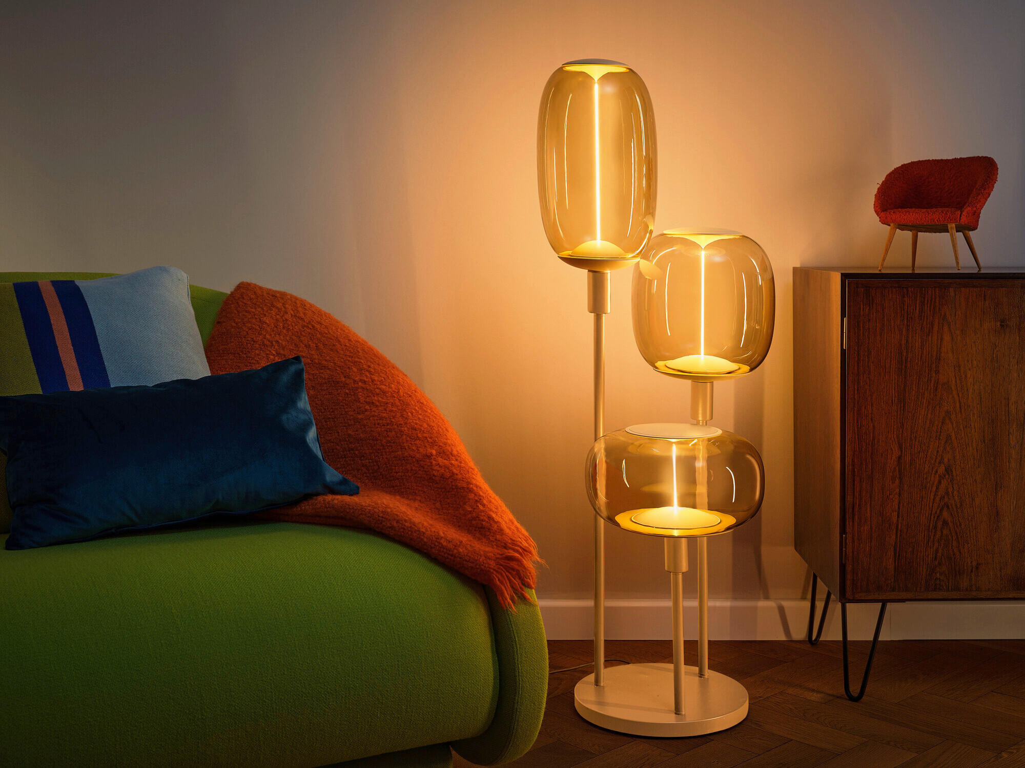 TISCHLEUCHTE 32/78 cm   - Beige, Basics, Metall (32/78cm) - Osram