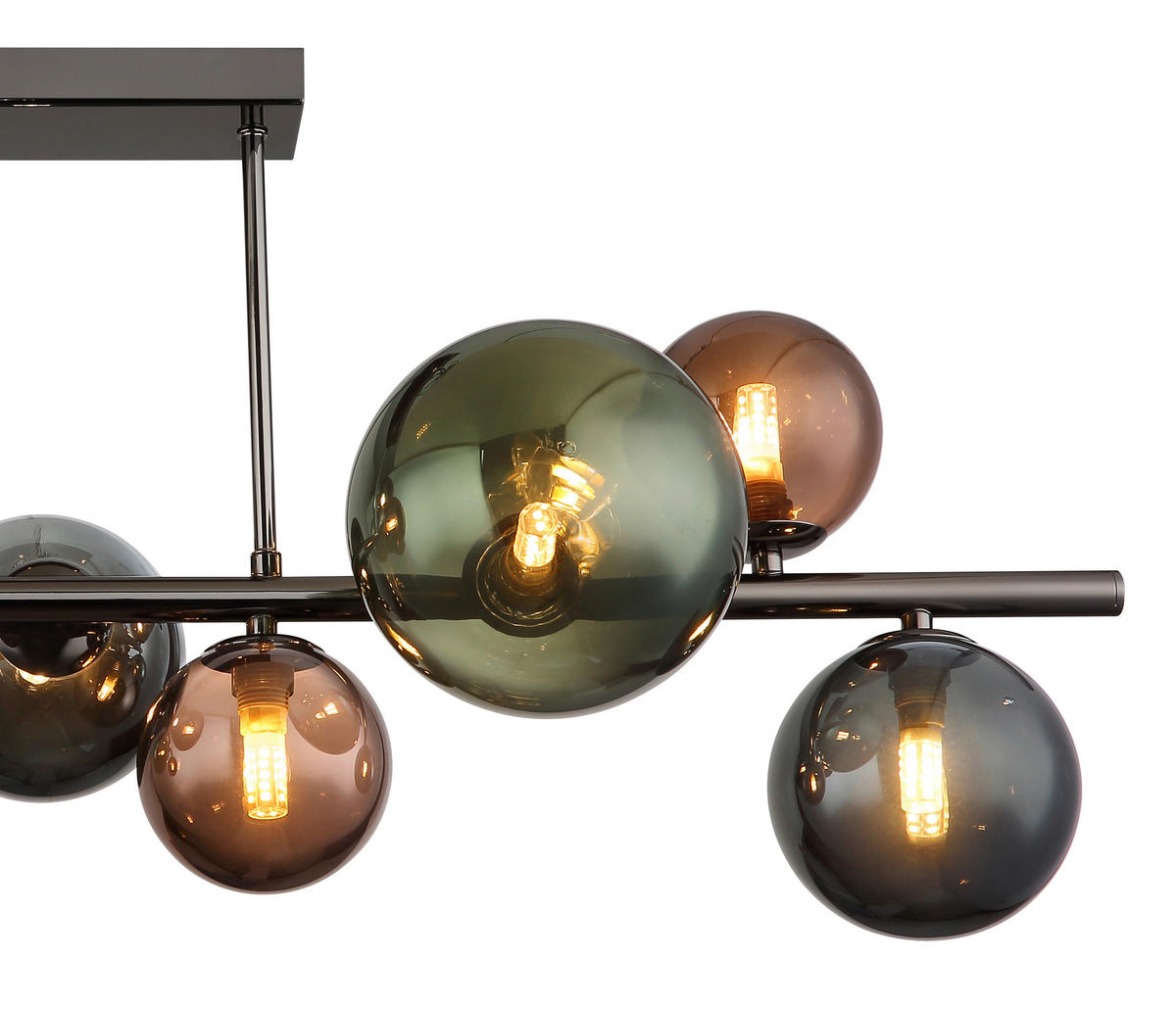 STROPNA LED-SVETILKA   //3000 K/230 V/ - barve petroleja/siva, Design, kovina/steklo (87/30/38cm) - Globo
