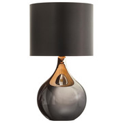 LAMPA STOLNÍ - černá, Lifestyle, kov/sklo (25/45cm) - Novel
