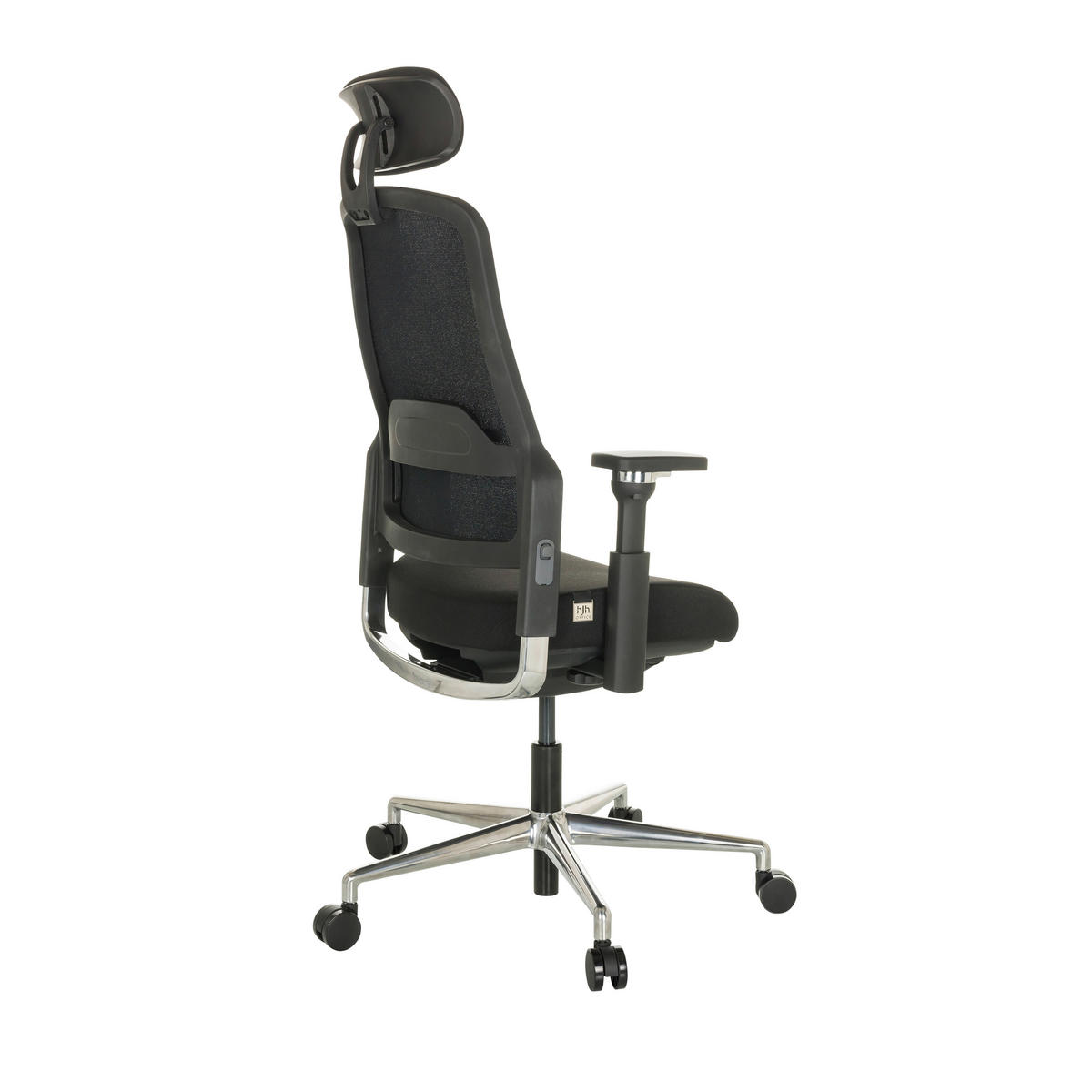 DREHSTUHL Schwarz  - Silberfarben/Schwarz, Basics, Kunststoff/Textil (65/111-126/61cm) - MID.YOU