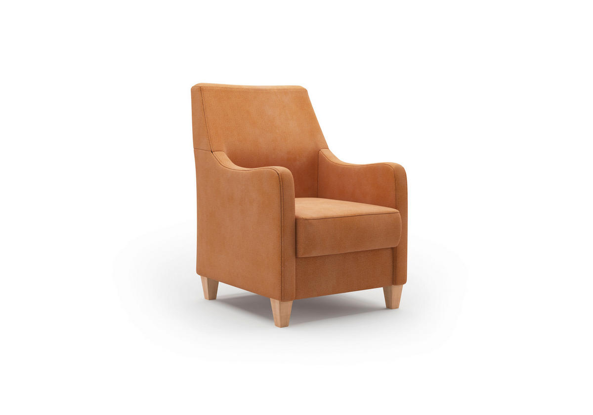 SESSEL in Flachgewebe Terracotta  - Eichefarben/Terracotta, Konventionell, Holz/Textil (70/93/75cm) - Sit & More
