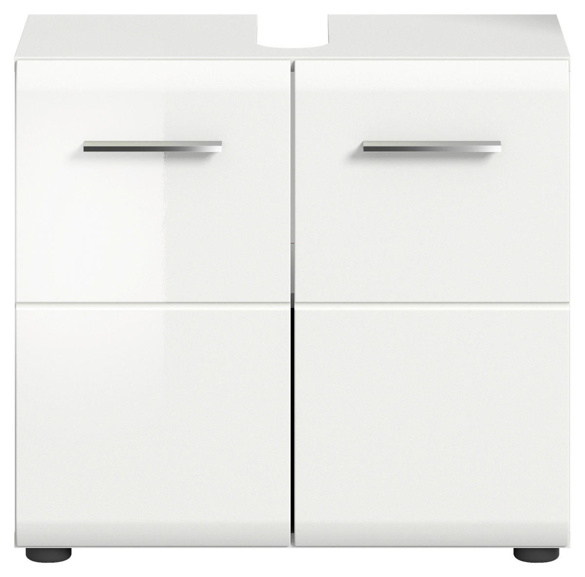 SKŘÍŇKA POD UMYVADLO, vysoce lesklá bílá, vysoce lesklá bílá, 60/54/32 cm - antracitová/vysoce lesklá bílá, Moderní, kompozitní dřevo (60/54/32cm) - MID.YOU