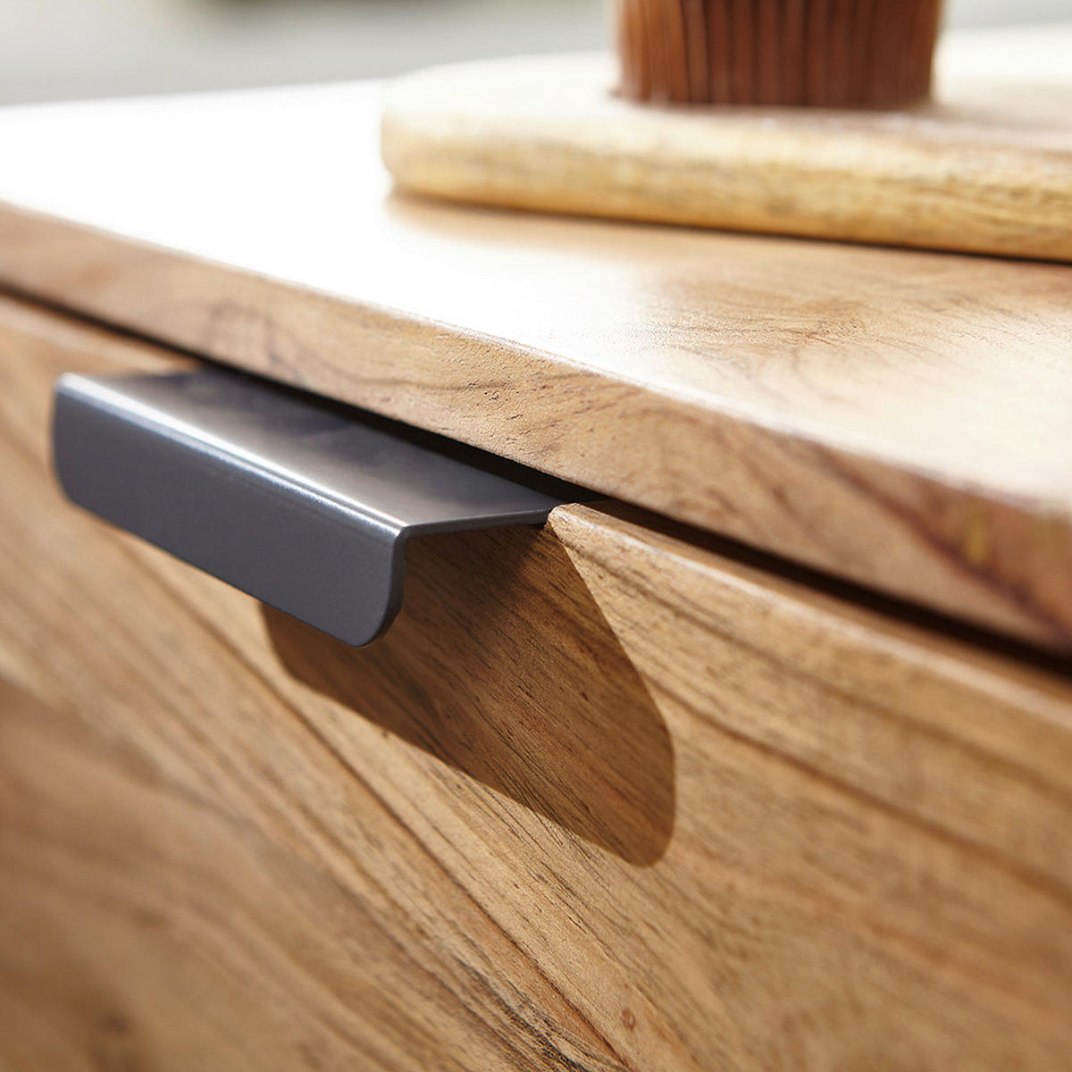 COUCHTISCH in Holz 95/45/45 cm  - Naturfarben/Grau, Konventionell, Holz/Metall (95/45/45cm) - MID.YOU