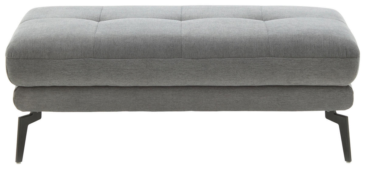 HOCKER in Textil Grau  - Schwarz/Grau, Design, Textil/Metall (132/45/68cm) - Beldomo Style