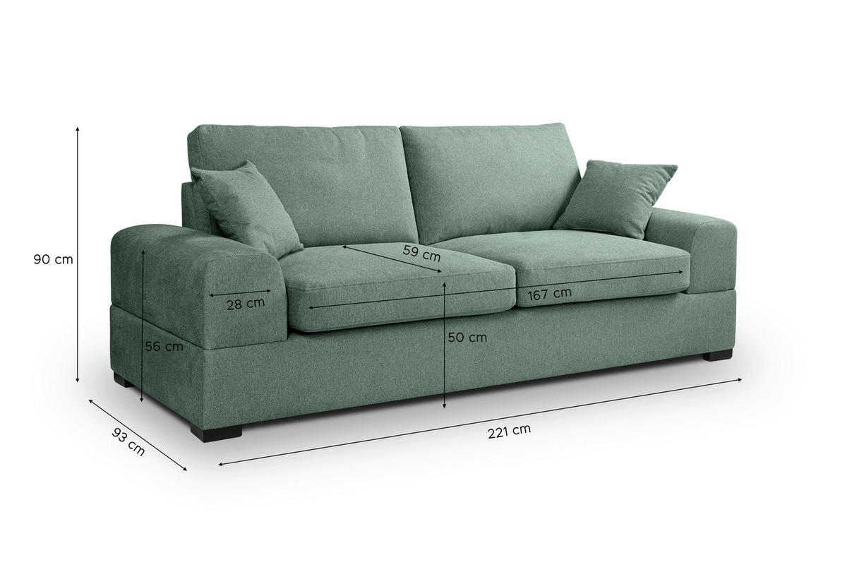 3-SITZER-SOFA  - Basics (221/93cm) - MID.YOU