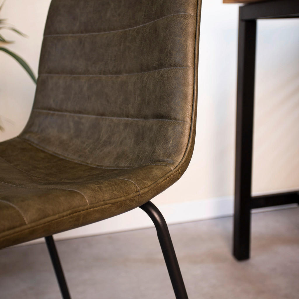 Thumbnail - Mid.you Barhocker-Set, Dunkelgrün, Metall, Kunststoff, Textil, Vintage, U-Form, 49x98x54.5 cm, Esszimmer, Barmöbel, Barh...