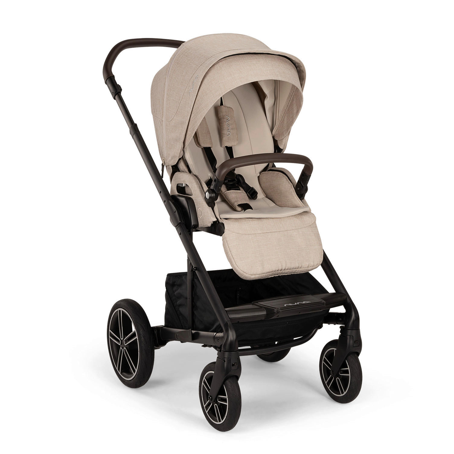 KOMBIKINDERWAGEN  Mixx Next  Biscotti  - Schwarz/Naturfarben, Basics, Textil/Metall (60/110/82cm) - Nuna