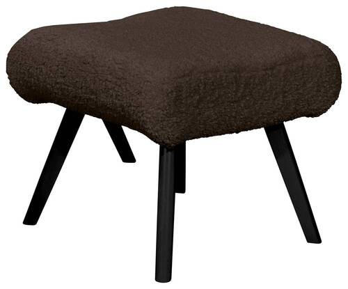 HOCKER Teddystoff Braun, Schwarz  - Schwarz/Braun, Design, Holz/Textil (52/46/57cm) - MID.YOU