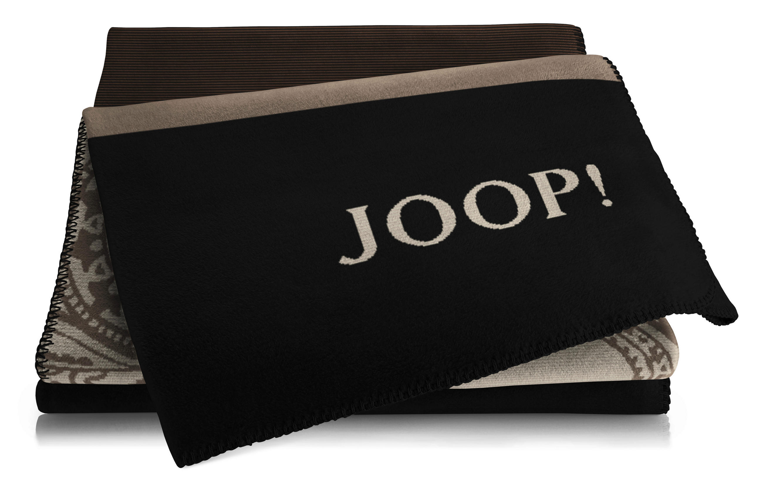 Thumbnail - Joop! Wohndecke Joop! HW 2025/26, Schwarz, Hellbraun, Ecru, Textil, Paisley, 150x200 cm, Kettelrand, Wohntextilien, Deck...