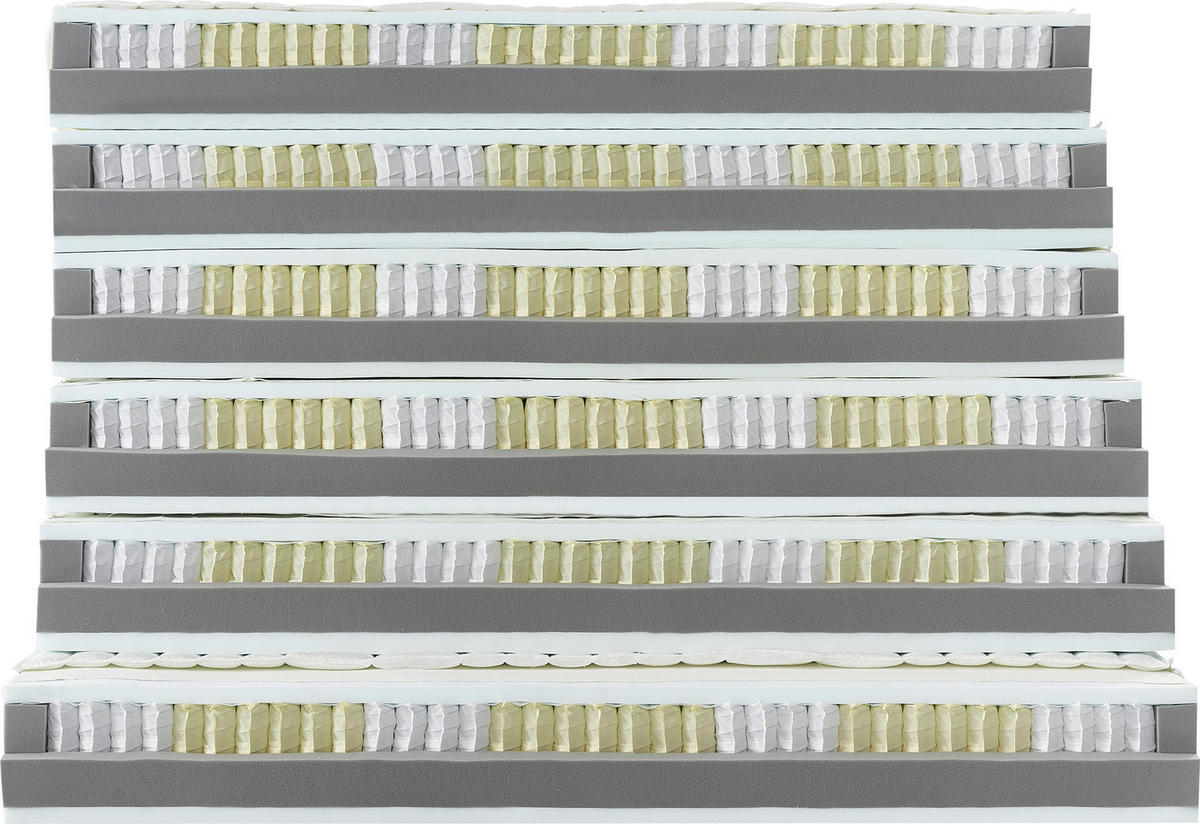 TASCHENFEDERKERNMATRATZE 80/200 cm H4 = sehr fest  - Weiss, Konventionell, Textil (80/200cm) - Sleeptex