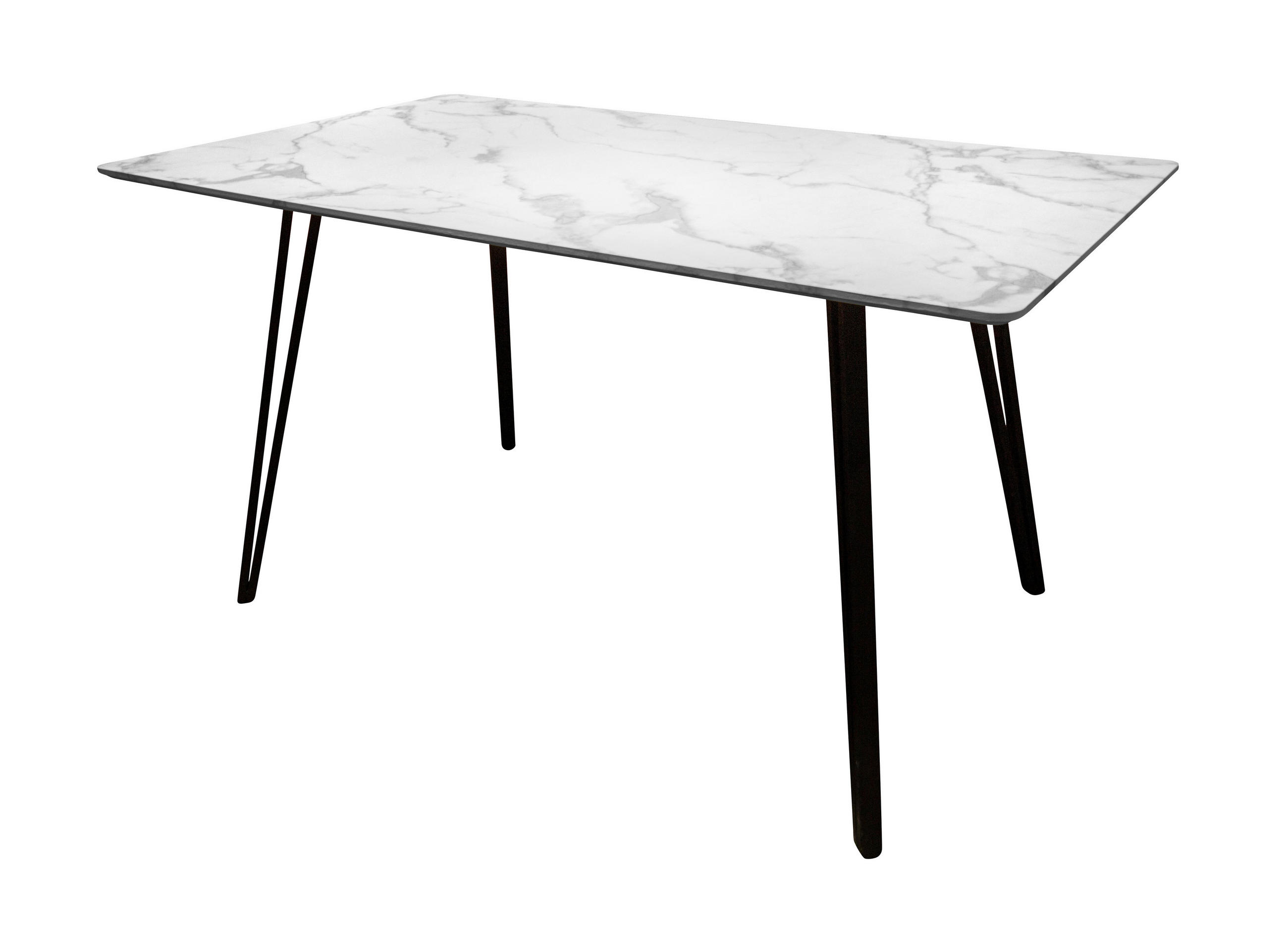 TRPEZARIJSKI STO  crna, bela   - bela/crna, Moderno, metal/pločasti materijal (140/76/80cm) - Novel